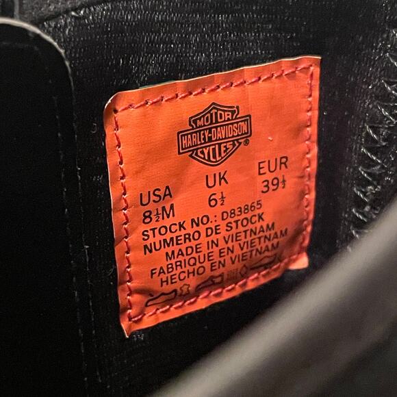 Harley-Davidson Studded Black Leather Boots 8.5 | NWOB, Triple Buckle, High Heel - Picture 8 of 12